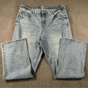 Old Navy High Rise Flare Ankle Jeans Women’s 14 Light Wash Distressed Denim